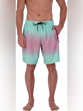 Spyder 9” Mint Green to Pink Ombre Swim Shorts